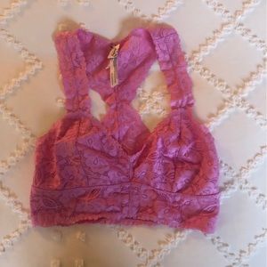 Free People pink lace bralette